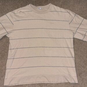 Katin Parks Fleece Cream/Baby Blue Striped Pullover Crew Neck Long Sleeve Men’s